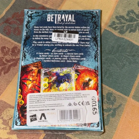 Hasbro Betrayal Card Game with Blue and Red Accents - Picture 2 of 2